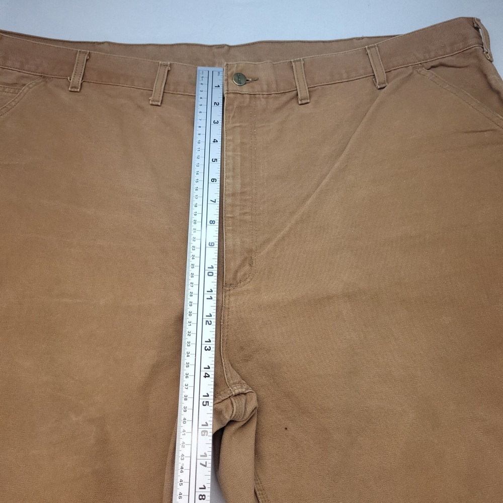 Carhartt Carpenter Pants Mens 50x32 Brown B11 Washed Duck Work Dungaree Utility - Picture 8 of 12